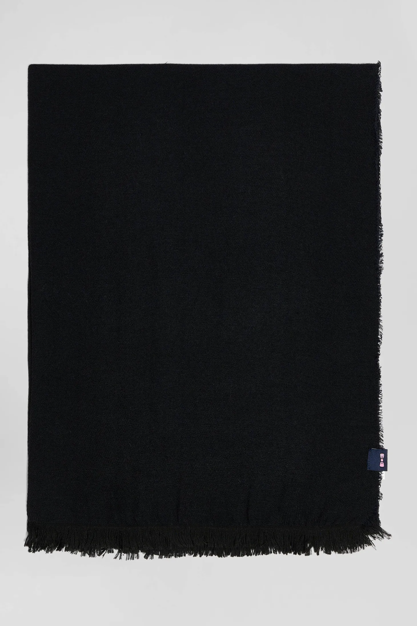 Mottled navy blue mixed cotton scarf