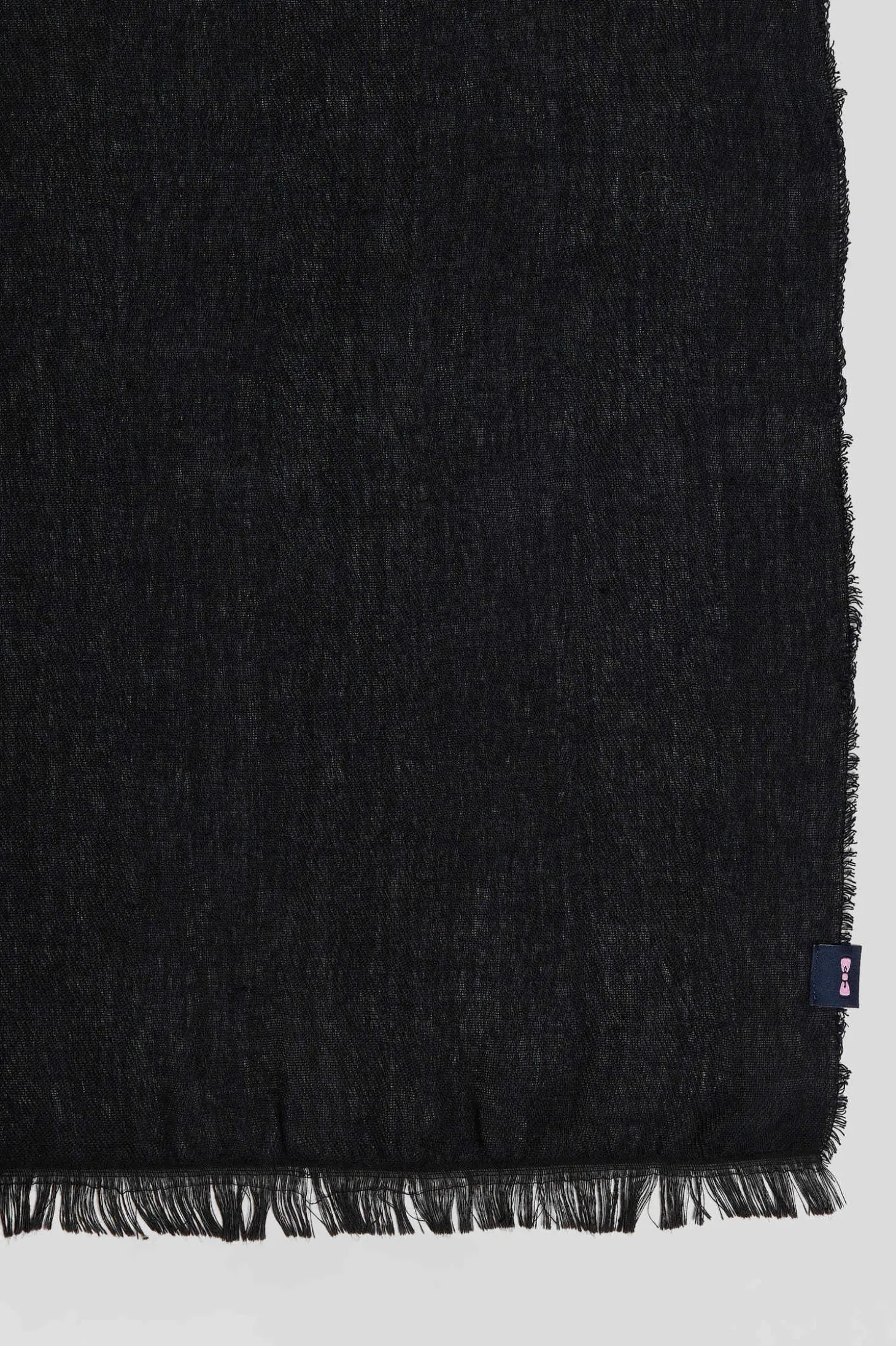 Mottled navy blue mixed cotton scarf