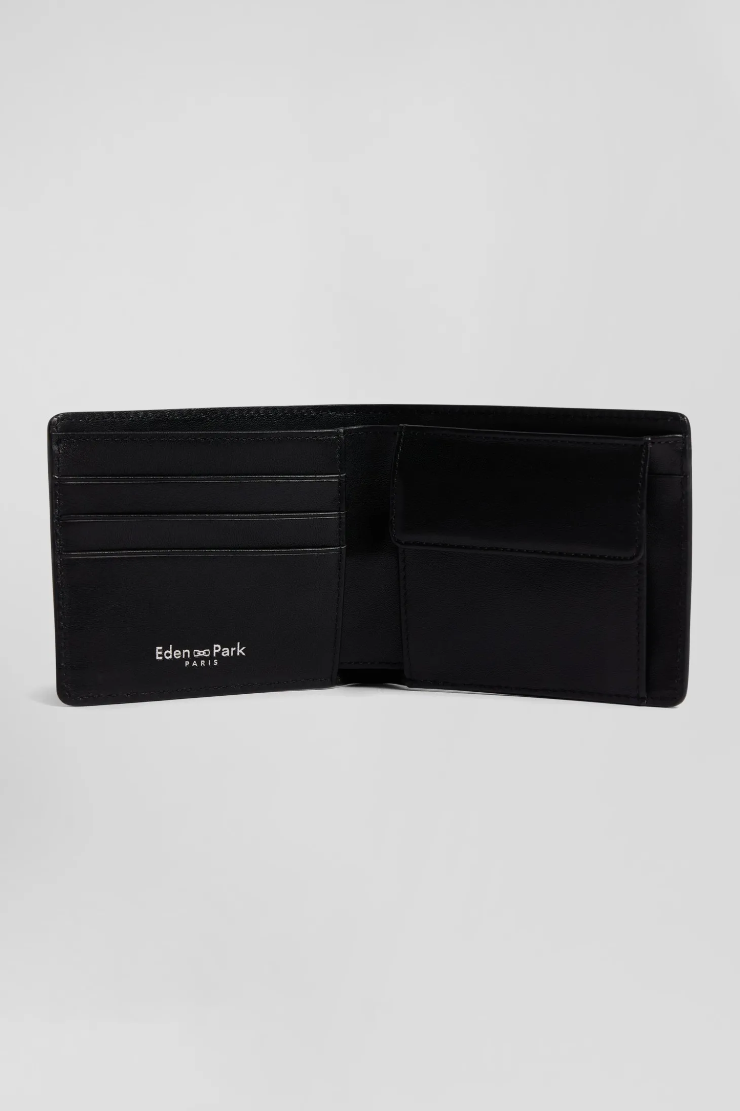 Navy bleu Italian-style wallet with tricolour stripes
