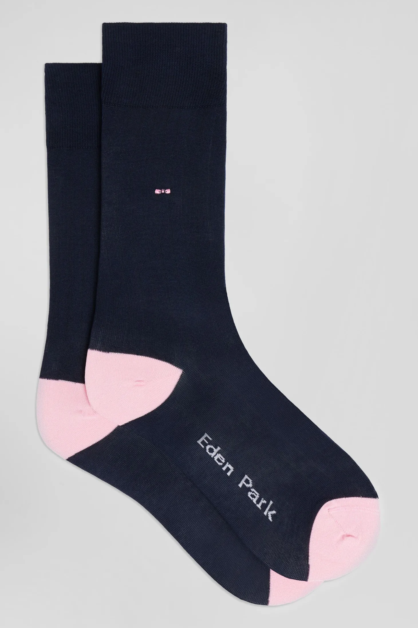Navy blue and pink mixed cotton socks
