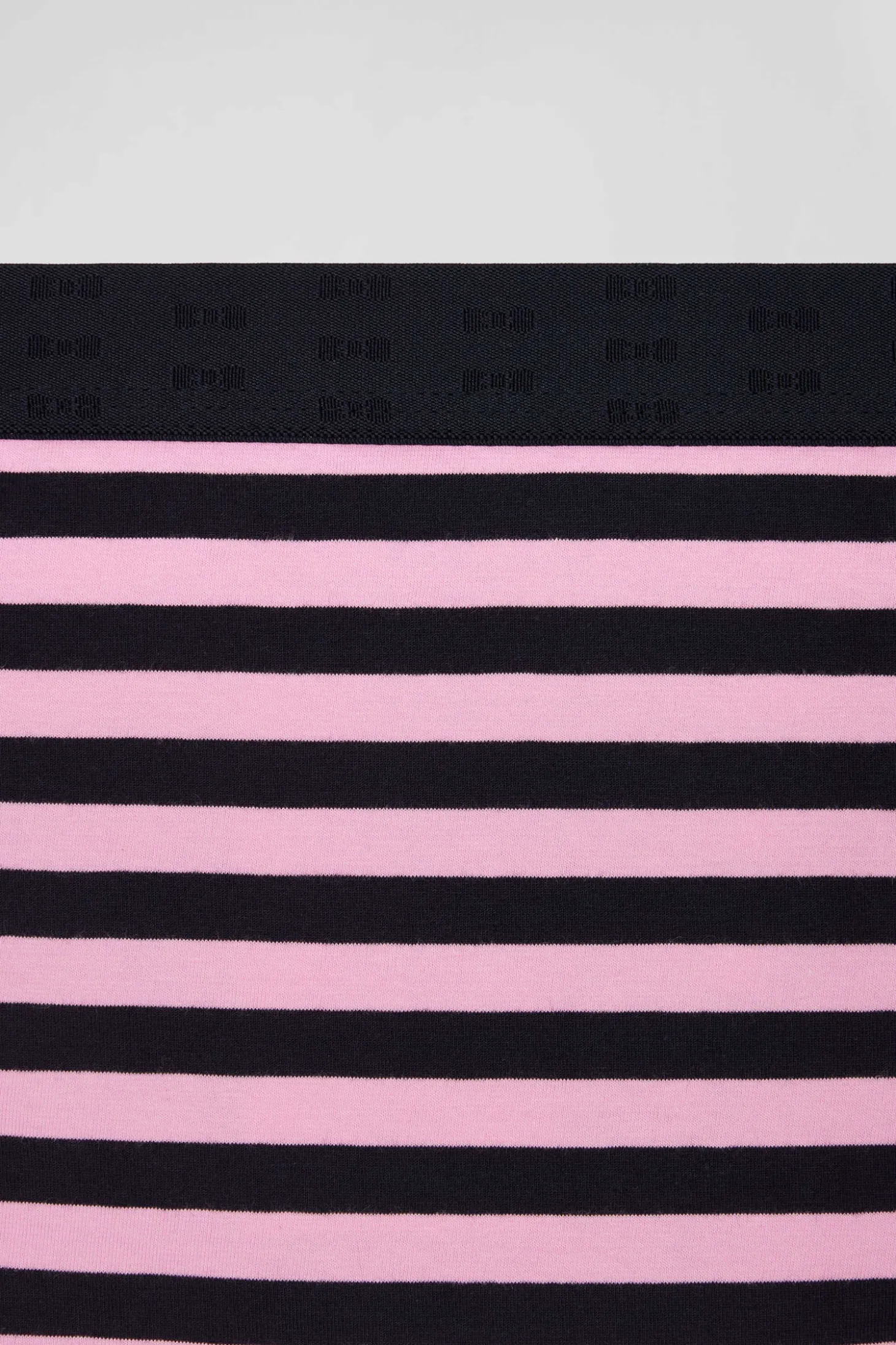 Navy blue and pink striped stretch cotton jersey brief