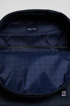 Navy blue backpack with Eden Park rugby screen-print