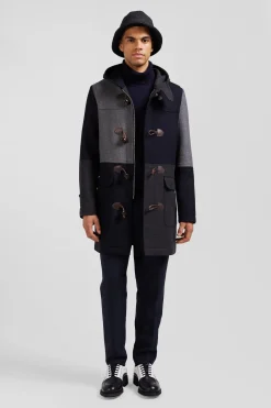 Navy blue Barbarian wool blend duffle coat