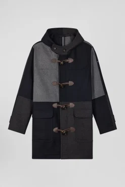 Navy blue Barbarian wool blend duffle coat