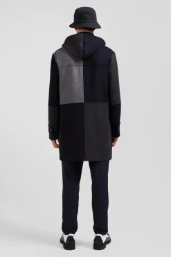Navy blue Barbarian wool blend duffle coat