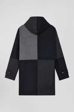 Navy blue Barbarian wool blend duffle coat