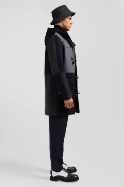 Navy blue Barbarian wool blend duffle coat