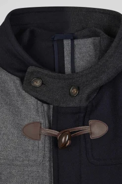 Navy blue Barbarian wool blend duffle coat