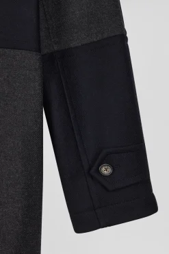 Navy blue Barbarian wool blend duffle coat