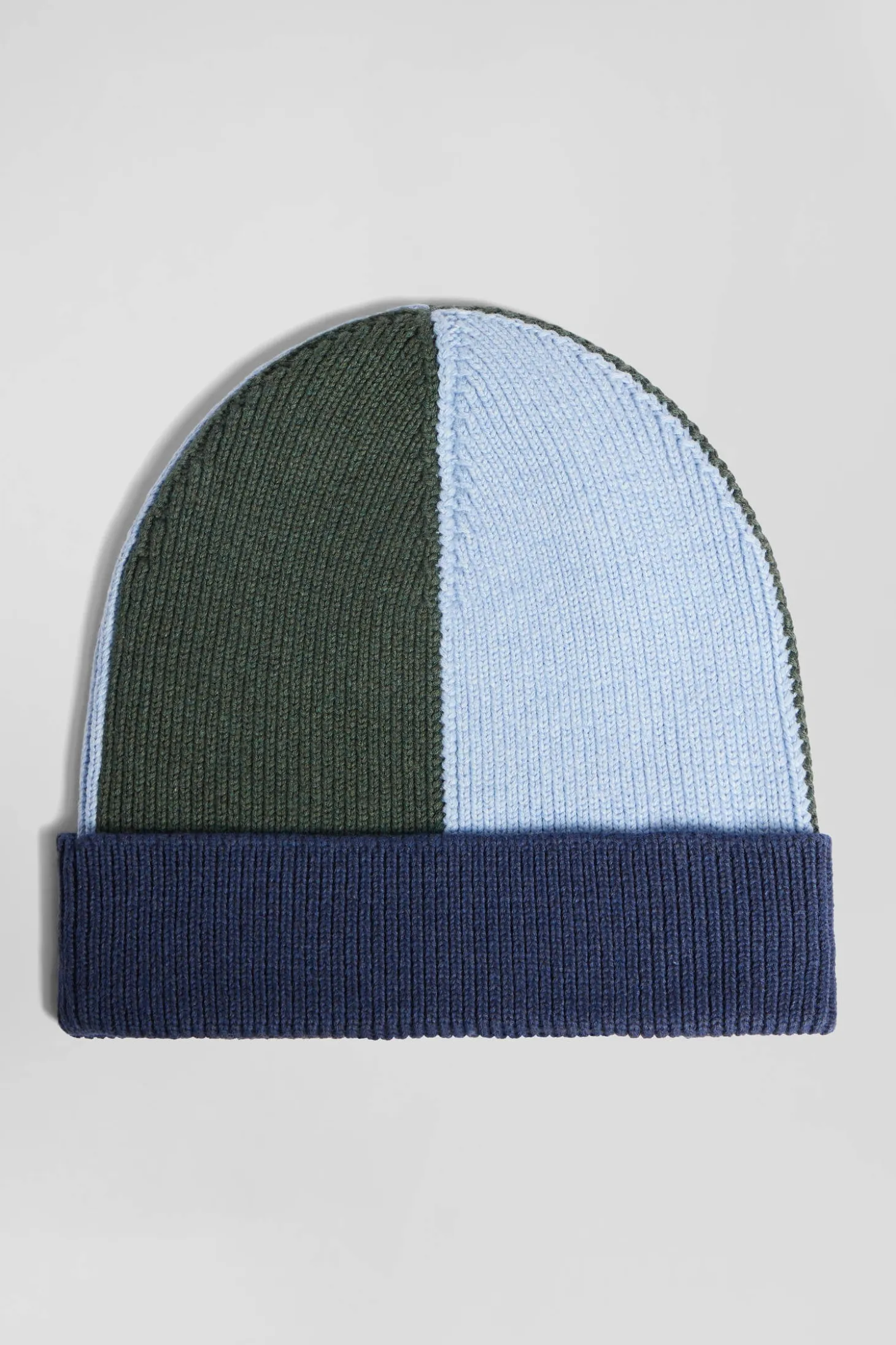 Navy blue colourblock cotton beanie