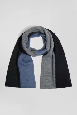 Navy blue colourblock scarf