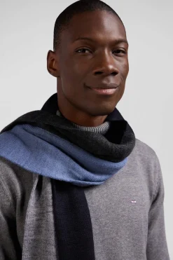 Navy blue colourblock scarf