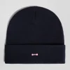 Navy blue cotton and cashmere beanie