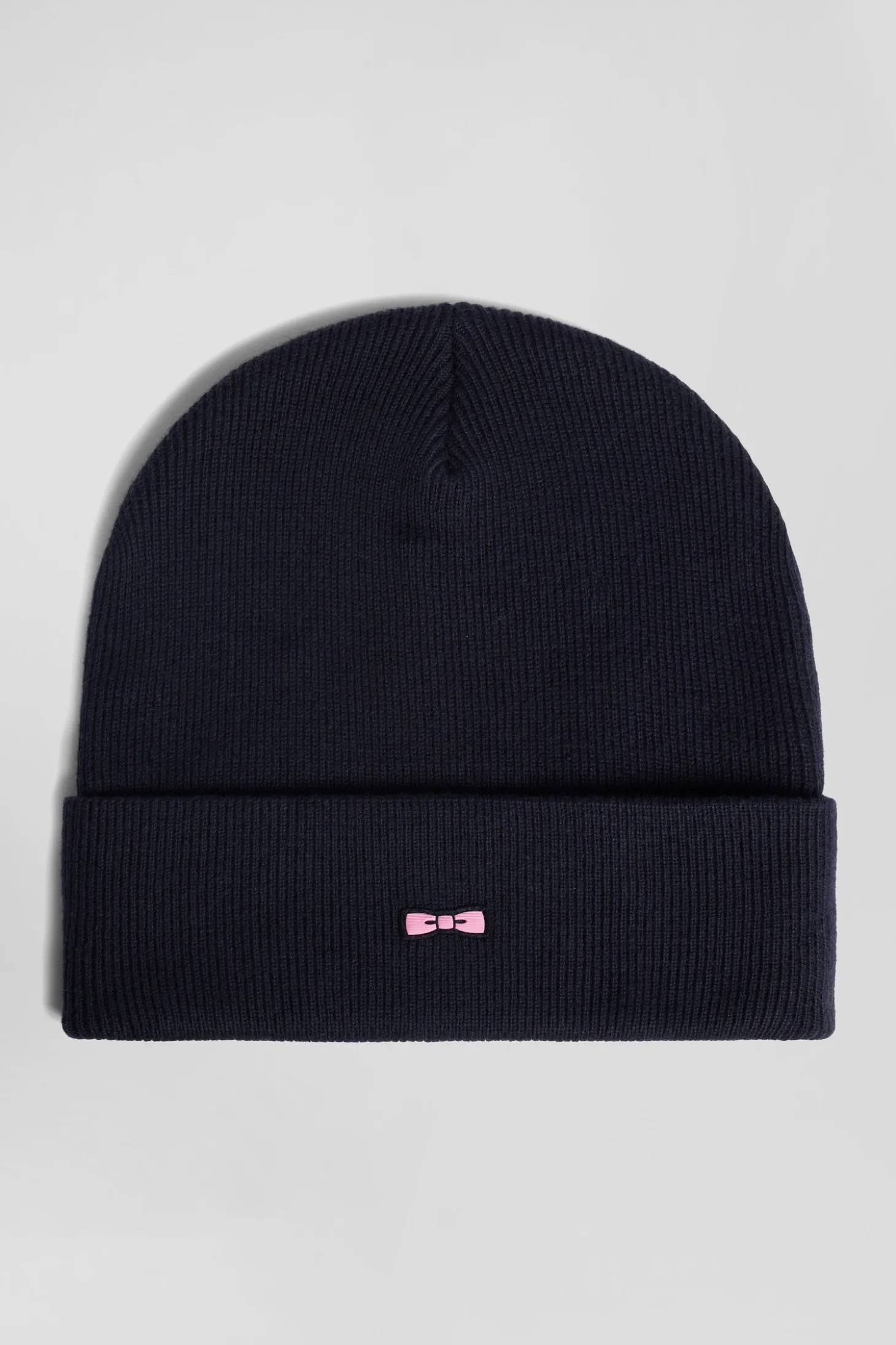Navy blue cotton and cashmere beanie