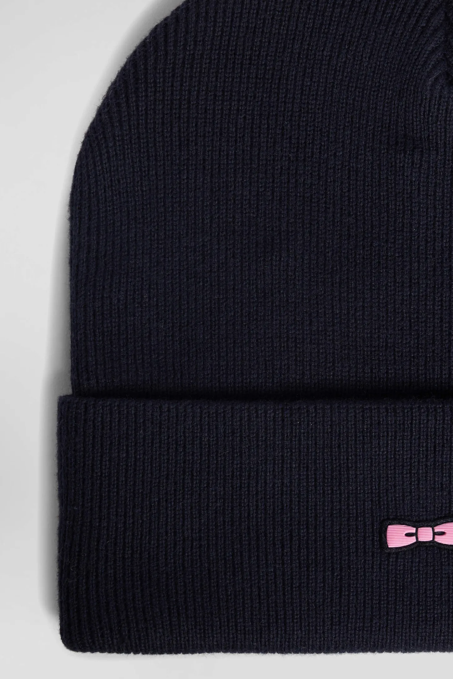 Navy blue cotton and cashmere beanie