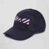Navy blue cotton cap with bow tie