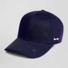 Navy blue cotton cap with branded visor