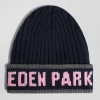 Navy blue cotton EDEN PARK jacquard beanie