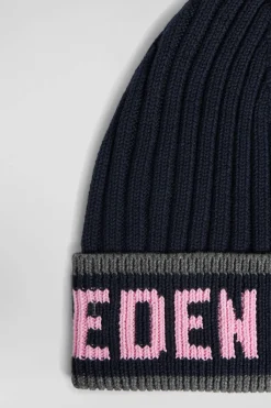 Navy blue cotton EDEN PARK jacquard beanie