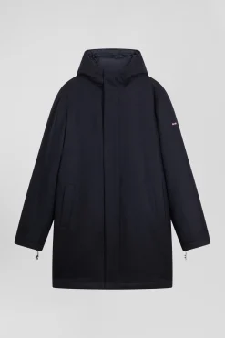 Navy blue 2-in-1 flannel wool parka