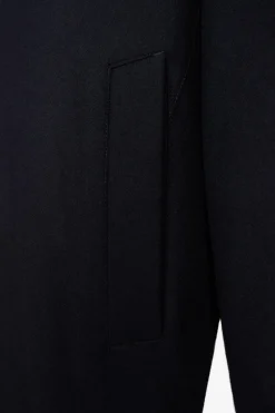 Navy blue 2-in-1 flannel wool parka