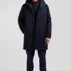 Navy blue 2-in-1 nylon parka and down jacket