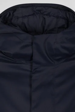 Navy blue 2-in-1 nylon parka and down jacket