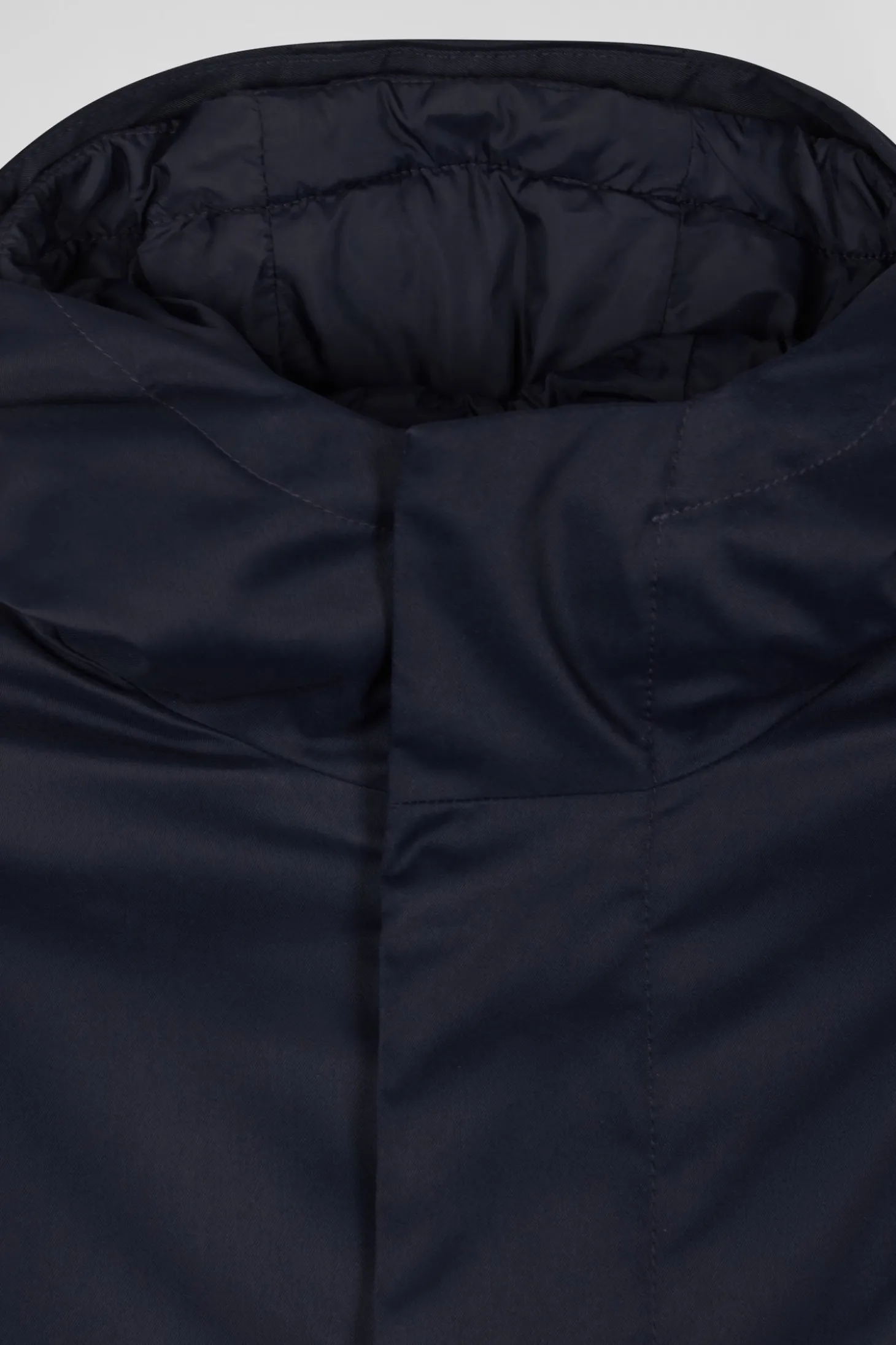 Navy blue 2-in-1 nylon parka and down jacket