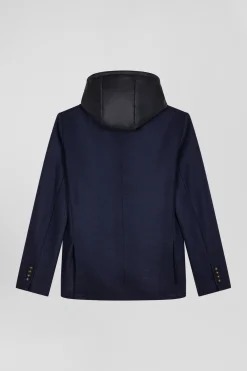 Navy blue 2-in-1 wool blend blazer Modern fit