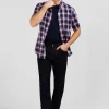 Navy blue jeans in stretch cotton