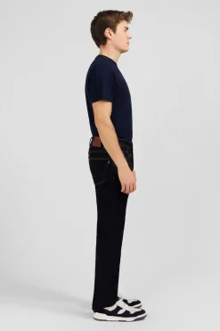 Navy blue jeans in stretch cotton
