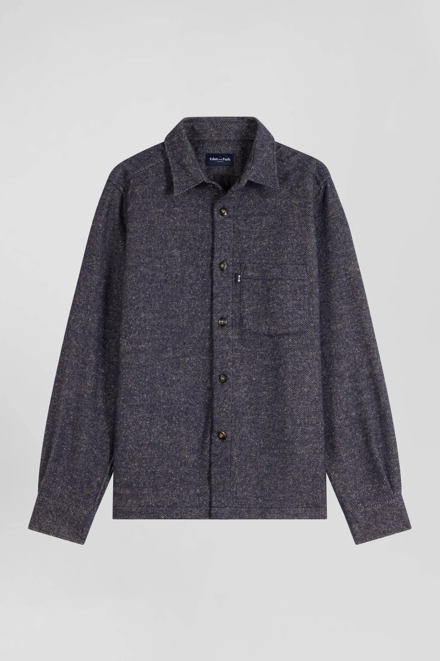 Navy blue mixed cotton shirt