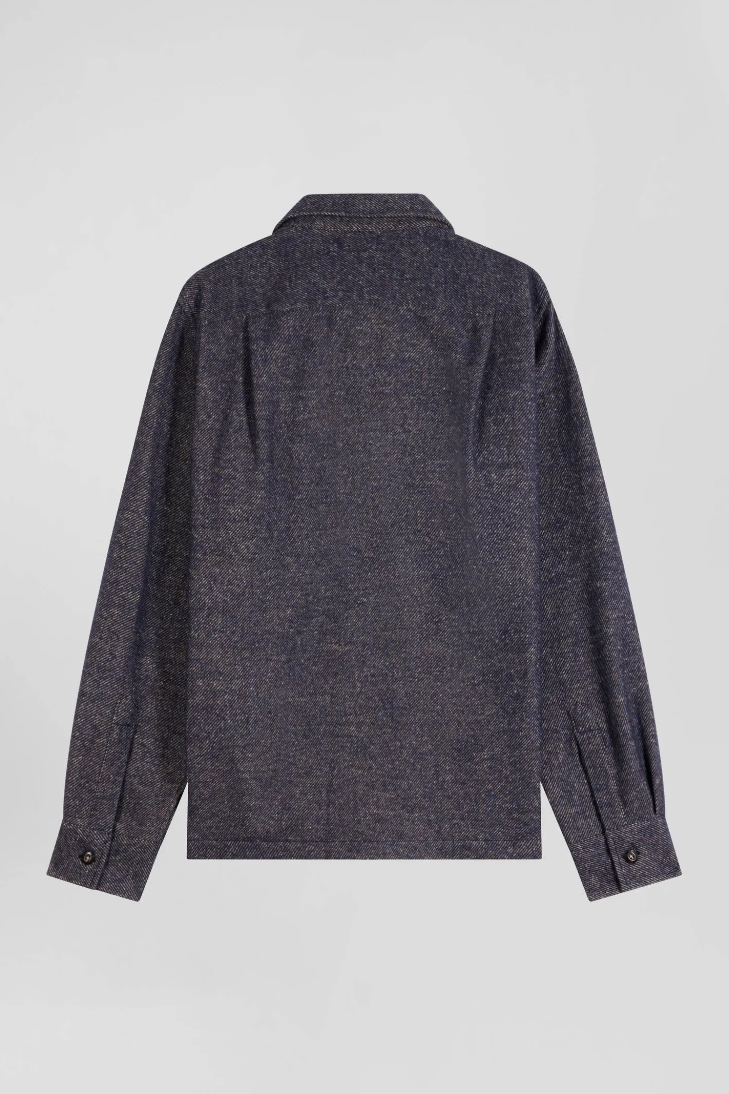 Navy blue mixed cotton shirt