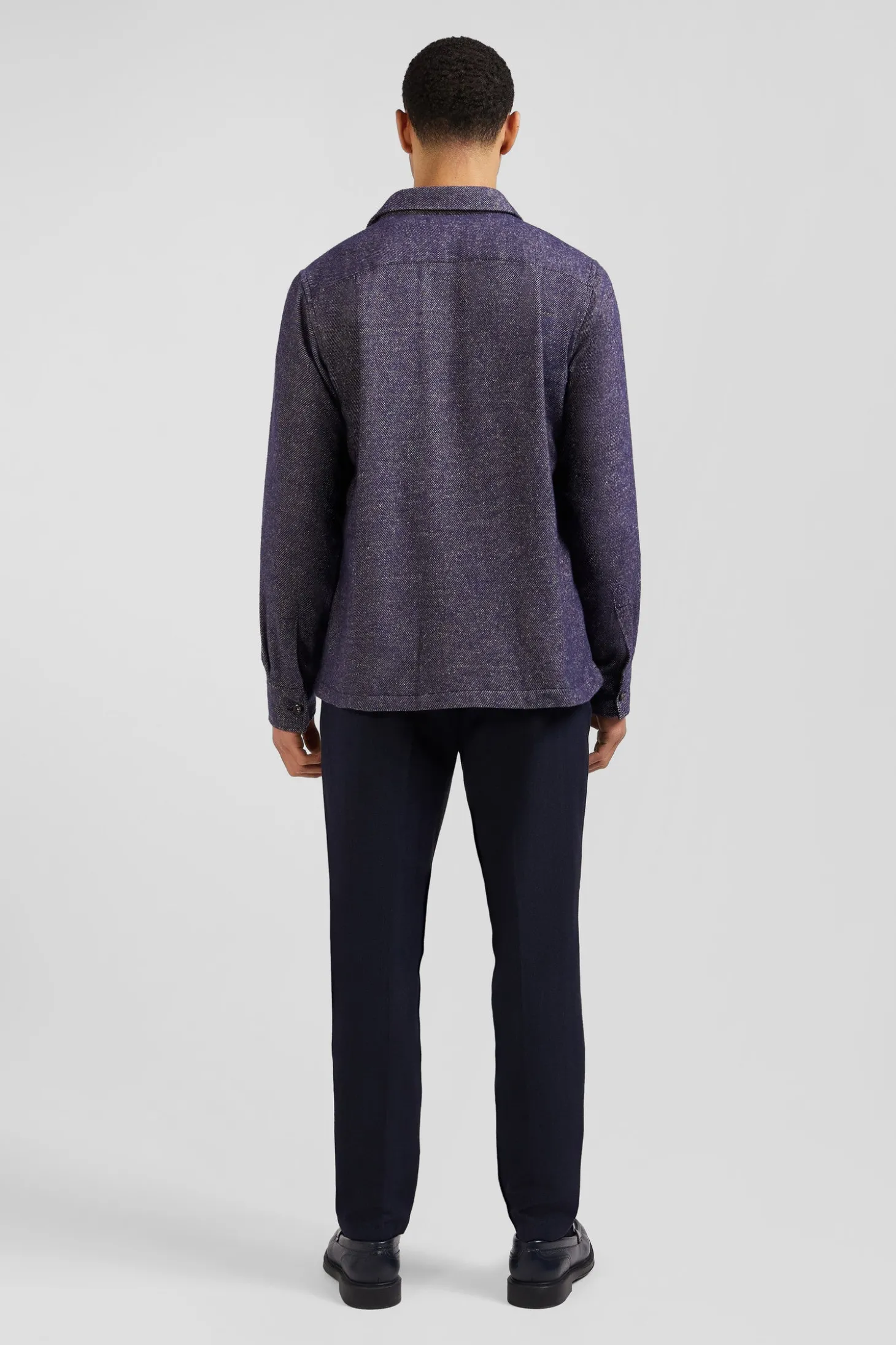 Navy blue mixed cotton shirt