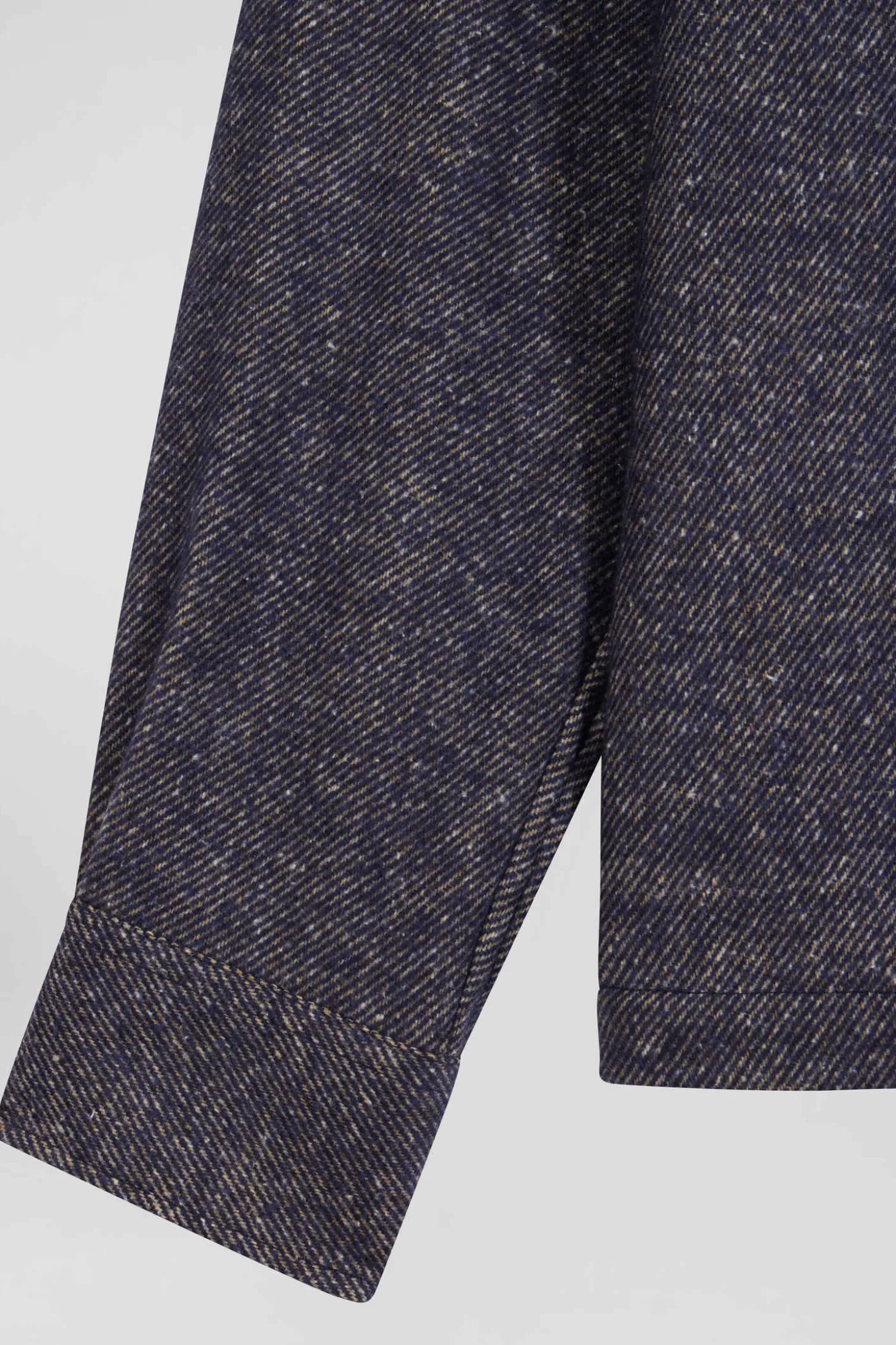 Navy blue mixed cotton shirt