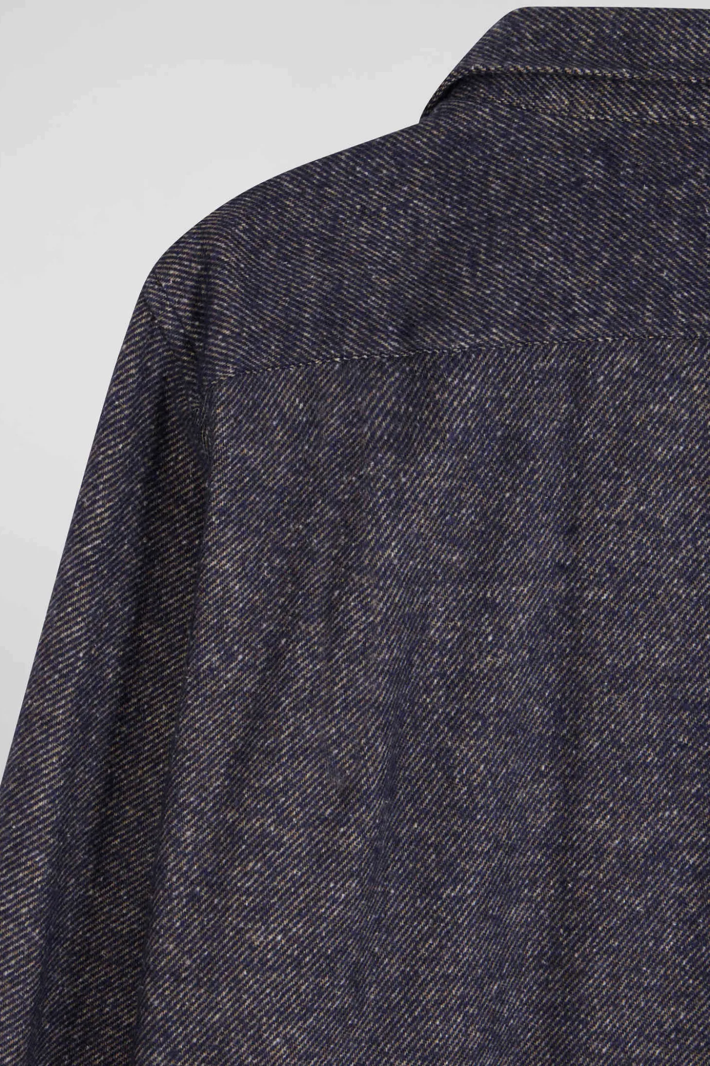 Navy blue mixed cotton shirt