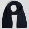 Navy blue plain cotton scarf