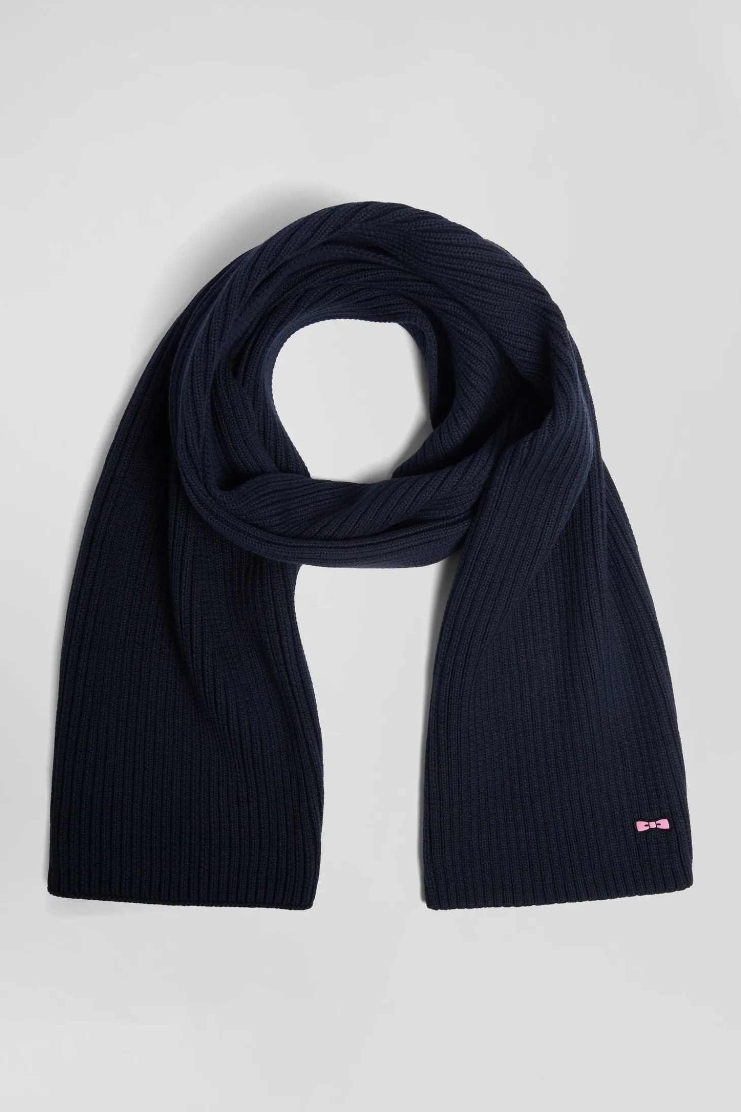 Navy blue plain cotton scarf