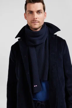 Navy blue plain cotton scarf