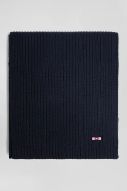 Navy blue plain cotton scarf
