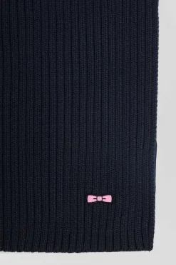 Navy blue plain cotton scarf