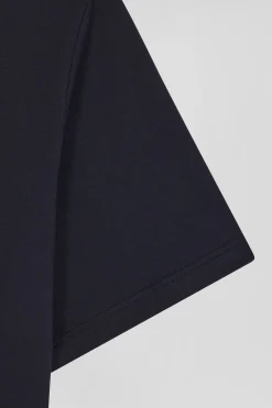 Navy blue short cotton pajamas with micro pattern shorts