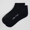 Navy blue stretch cotton low-cut socks