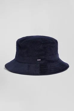 Navy blue stretch cotton bucket hat