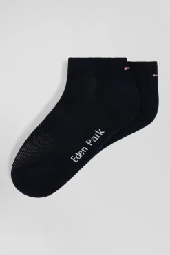 Navy blue stretch cotton low-cut socks