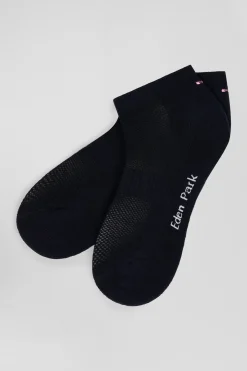 Navy blue stretch cotton low-cut socks