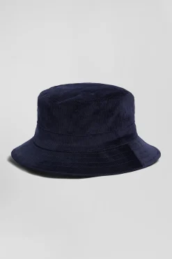 Navy blue stretch cotton bucket hat