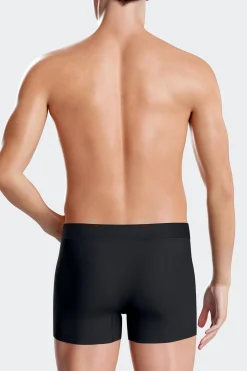Navy blue stretch cotton boxers with pink piping