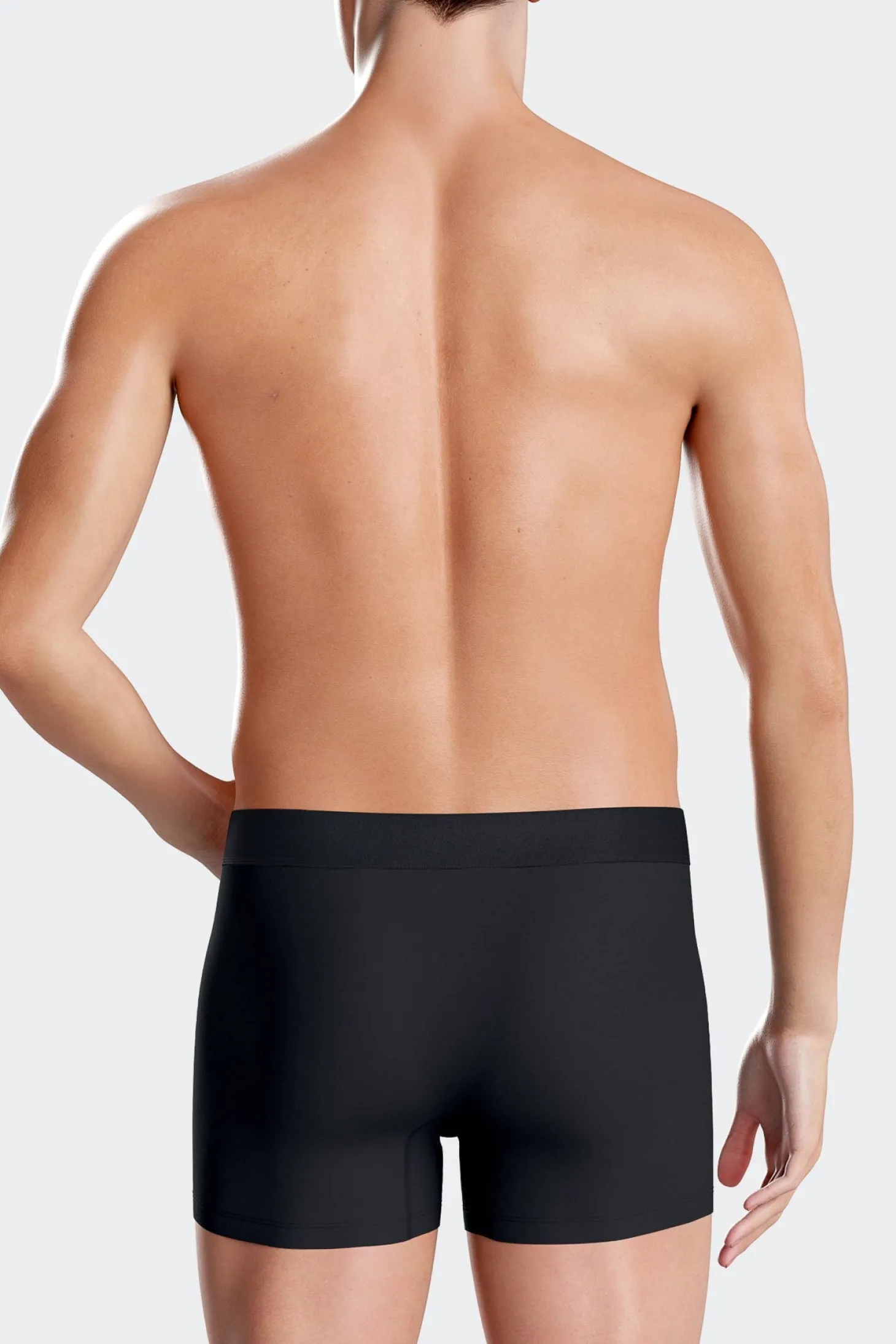 Navy blue stretch cotton boxers with pink piping
