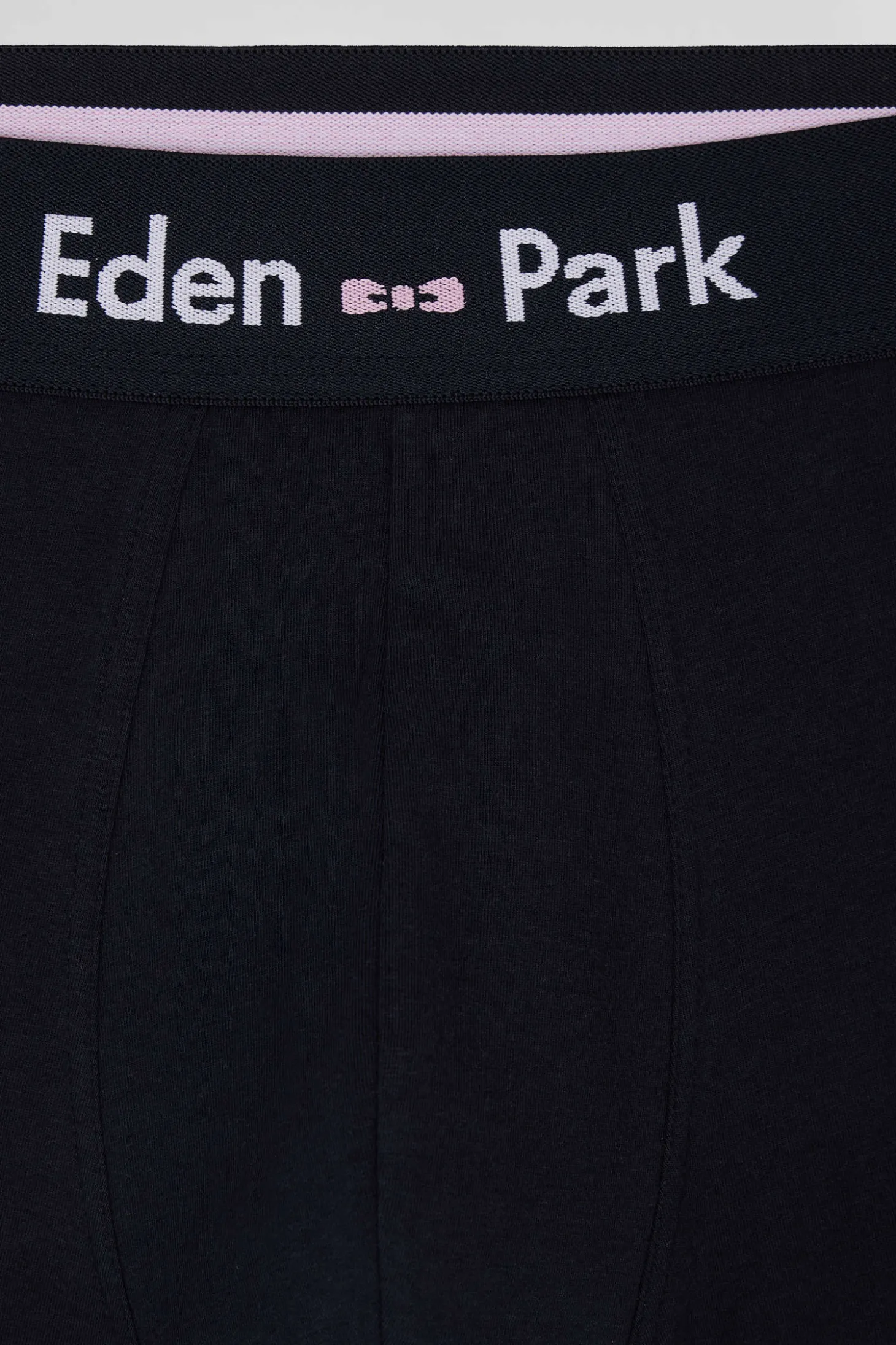 Navy blue stretch cotton boxers with pink piping